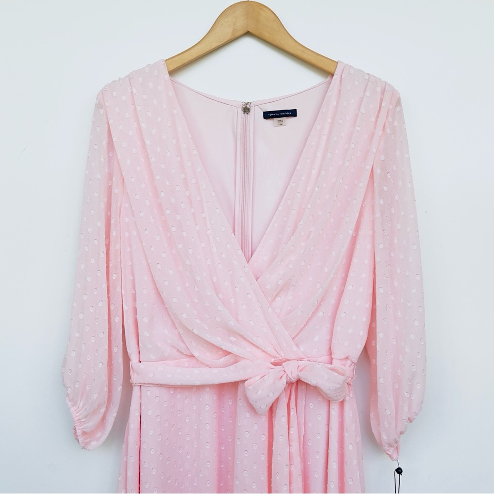 Tommy Hilfiger Pale Pink Asymmetrical Wrap Dress - Picture 8 of 12